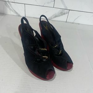 Yves Saint Laurent suede wedge sandals